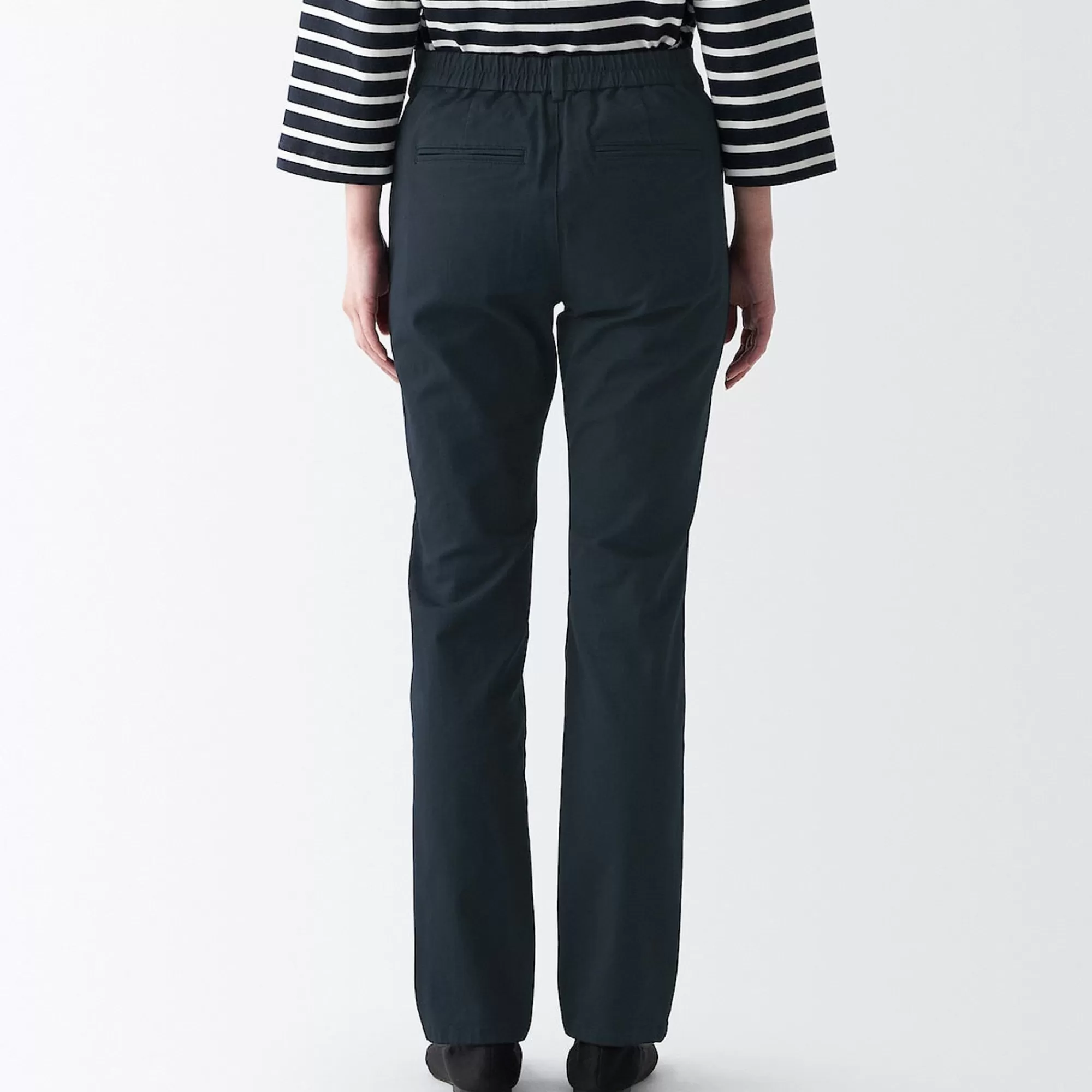 MUJI Women'S 4-Way Stretch Chino Slim Tapered Pants (L 32Inch / 82Cm) Flash Sale