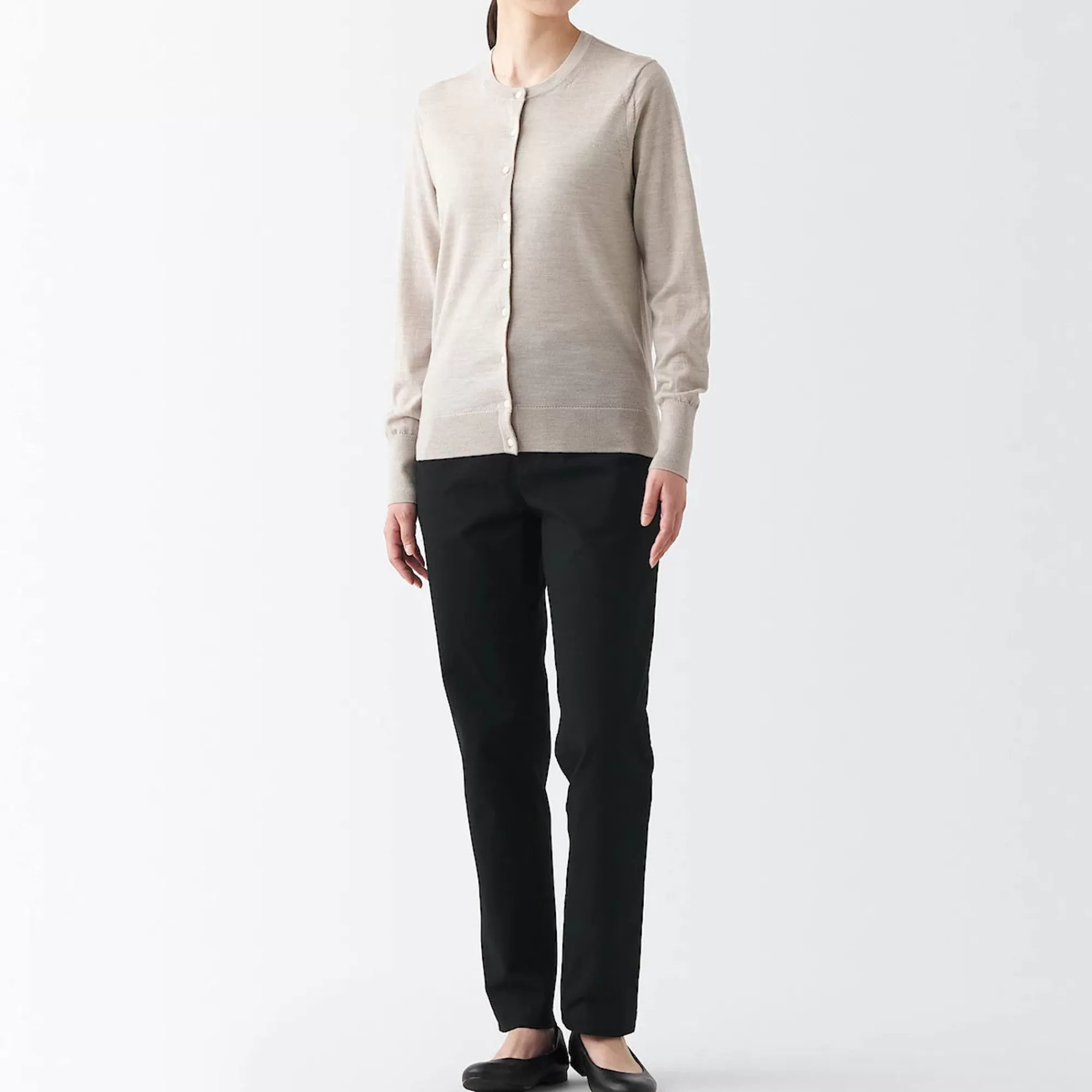 MUJI Women'S 4-Way Stretch Chino Slim Tapered Pants (L 32Inch / 82Cm) New