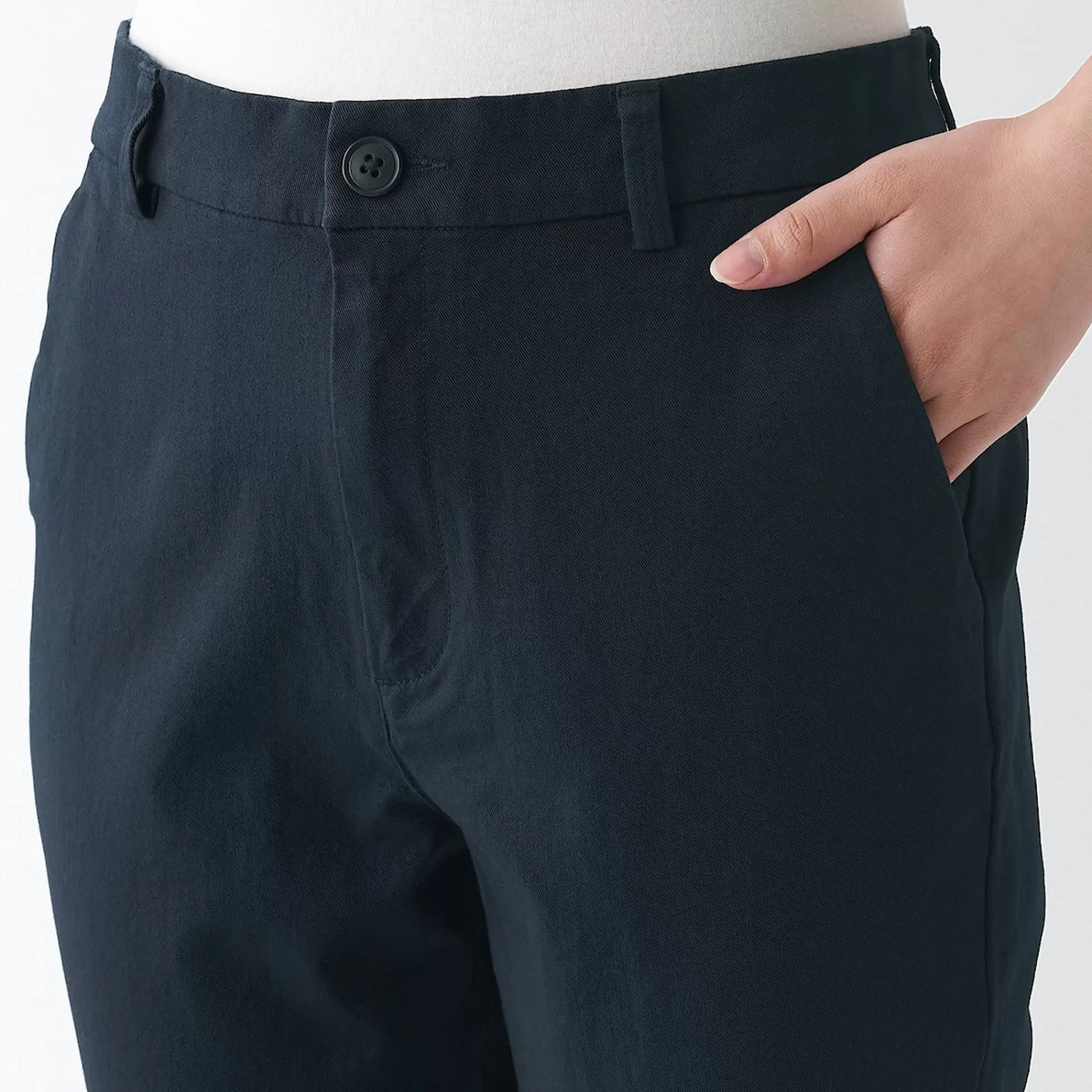 MUJI Women'S 4-Way Stretch Chino Slim Tapered Pants (L 32Inch / 82Cm) Flash Sale