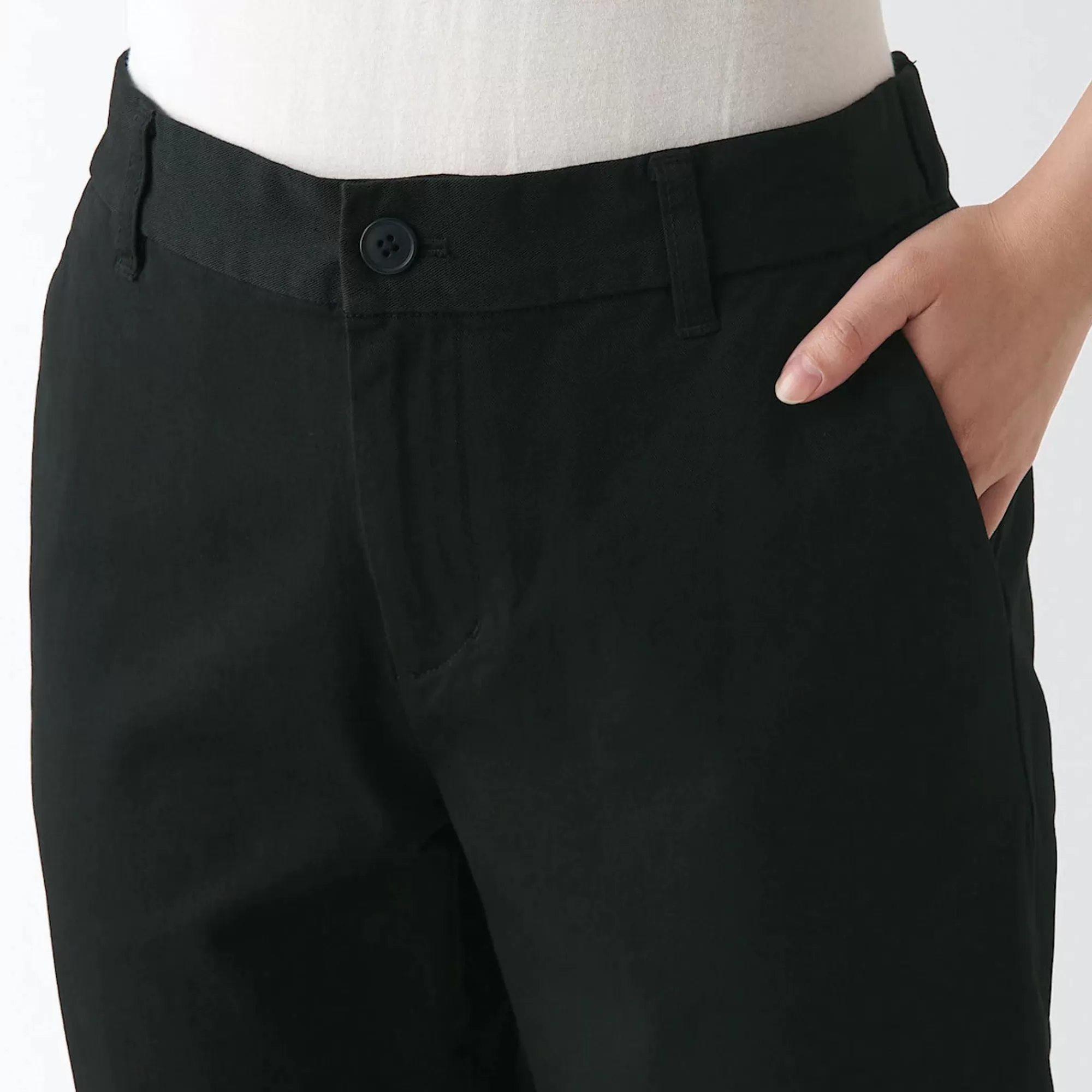 MUJI Women'S 4-Way Stretch Chino Slim Tapered Pants (L 32Inch / 82Cm) New