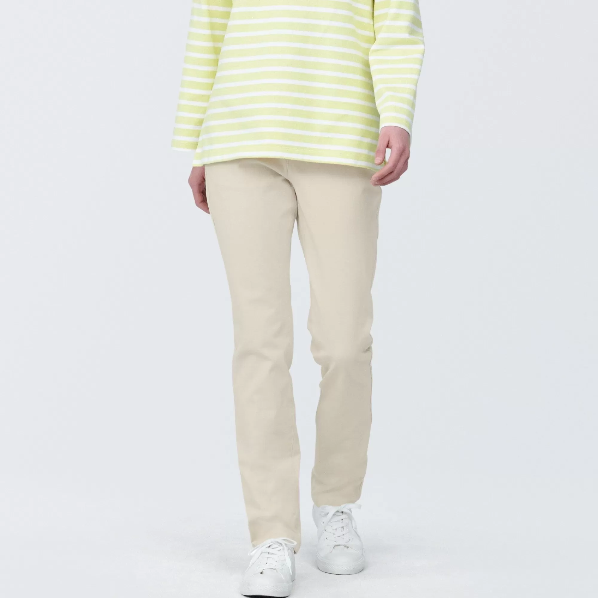 MUJI Women'S 4-Way Stretch Chino Slim Tapered Pants (L 32Inch / 82Cm) Flash Sale