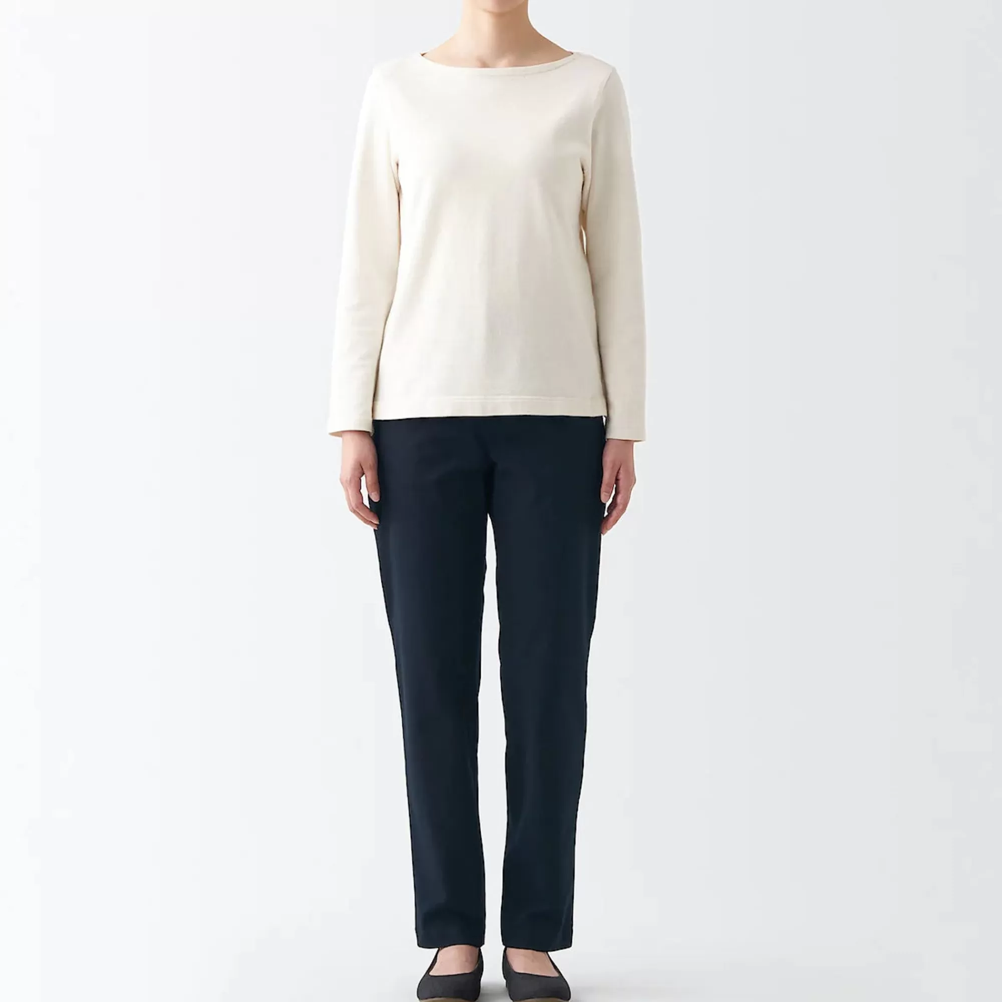 MUJI Women'S 4-Way Stretch Chino Slim Tapered Pants (L 32Inch / 82Cm) New
