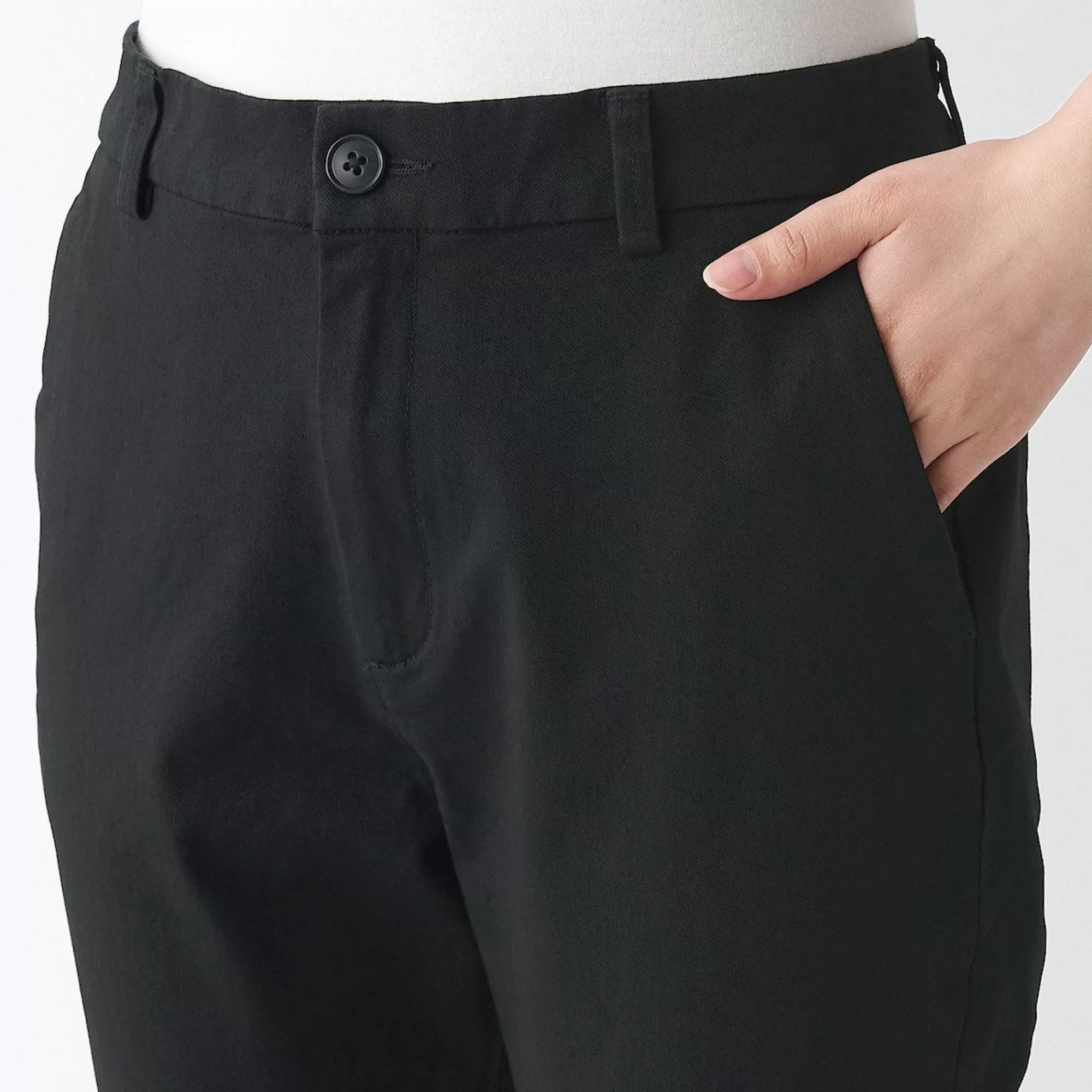 MUJI Women'S 4-Way Stretch Chino Slim Tapered Pants (L 32Inch / 82Cm) Flash Sale