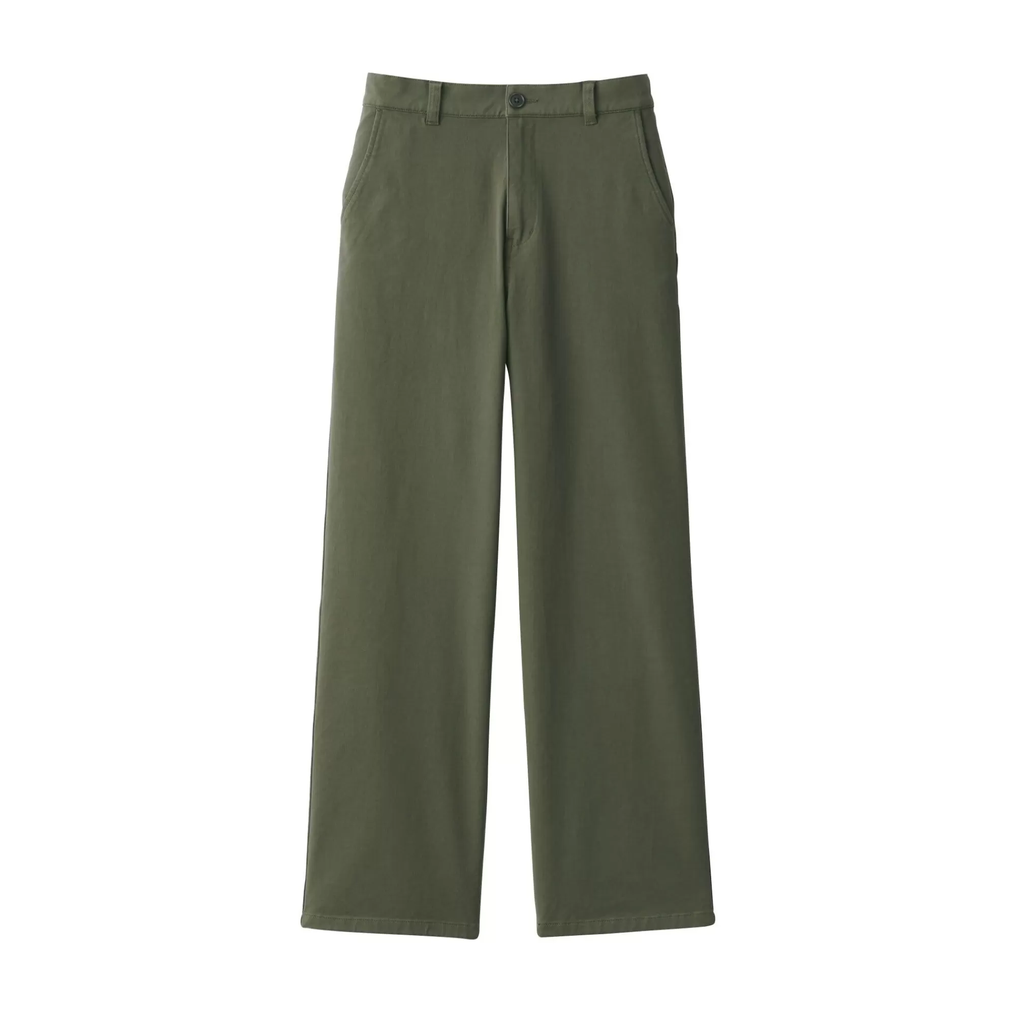 MUJI Women'S 4-Way Stretch Chino Wide Straight Pants (L 32Inch / 82Cm) Sale