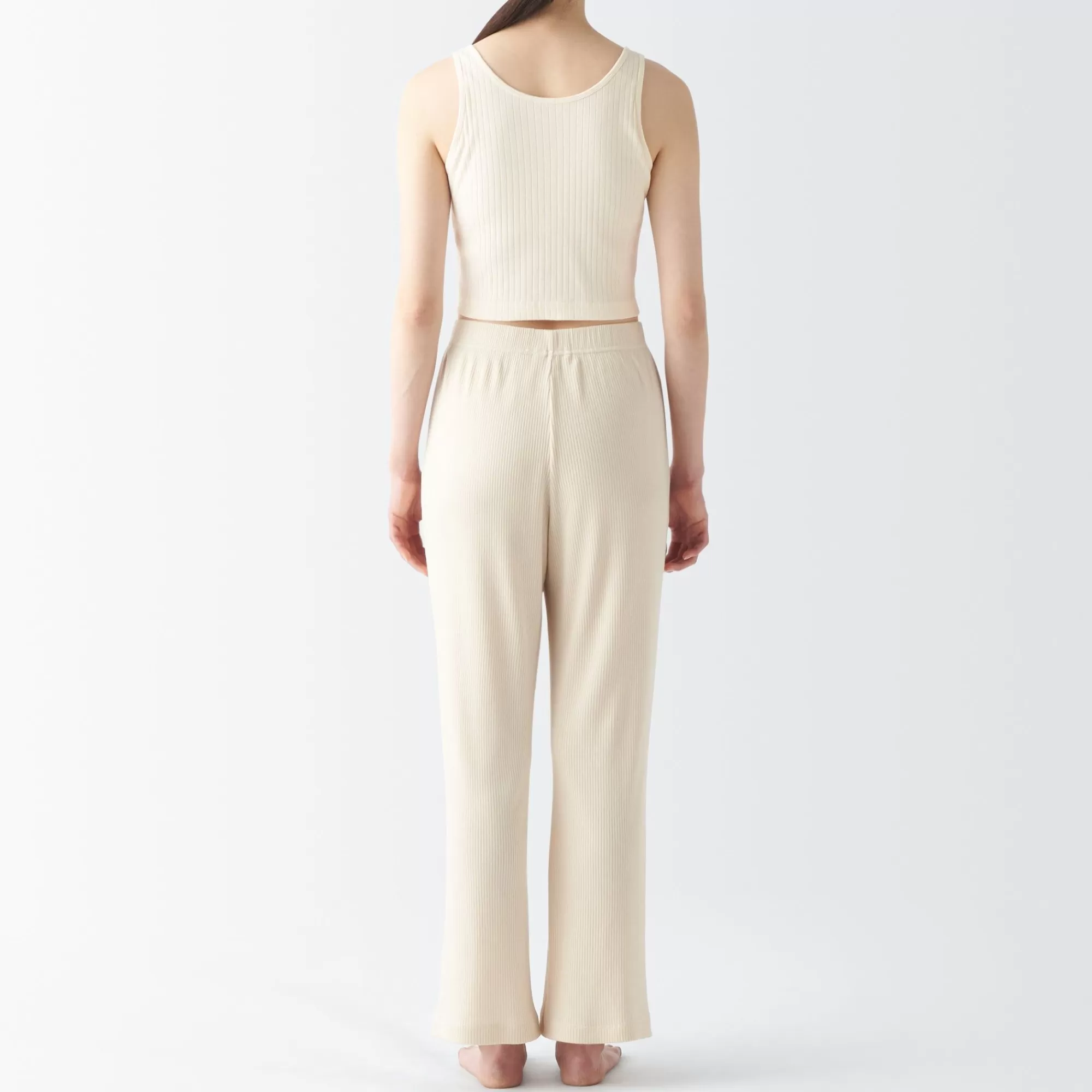 MUJI Women'S Cotton Stretch Ribbed Short Tank Top With Bra Hot