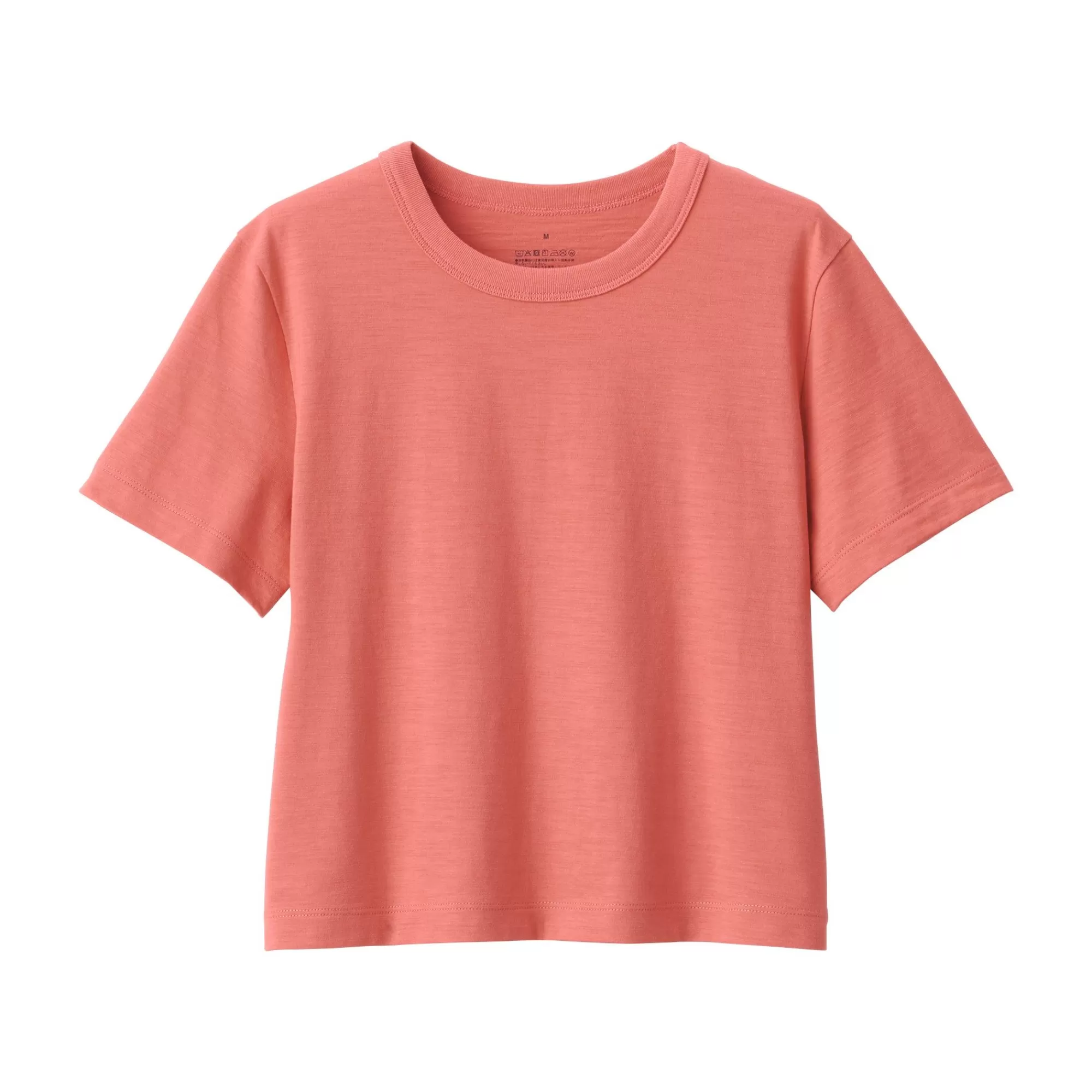 MUJI Women'S Slub Yarn Short Length Short Sleeve T-Shirt Best