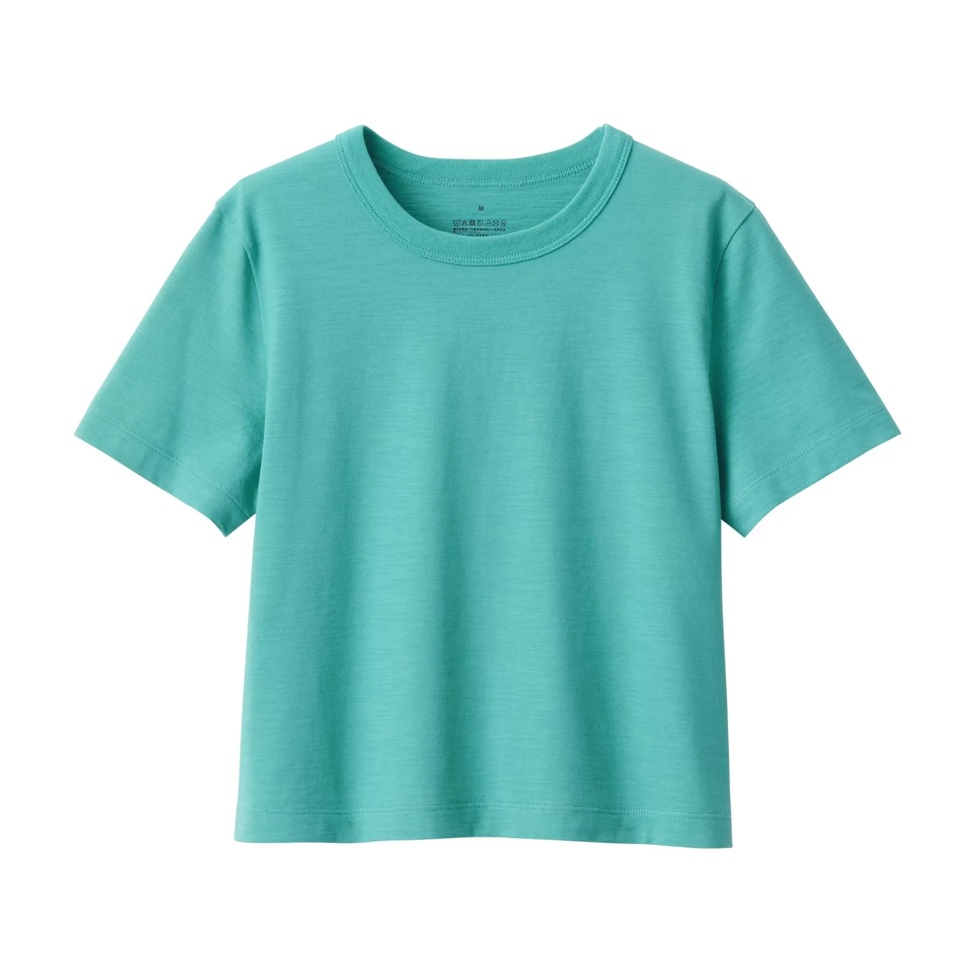 MUJI Women'S Slub Yarn Short Length Short Sleeve T-Shirt Best