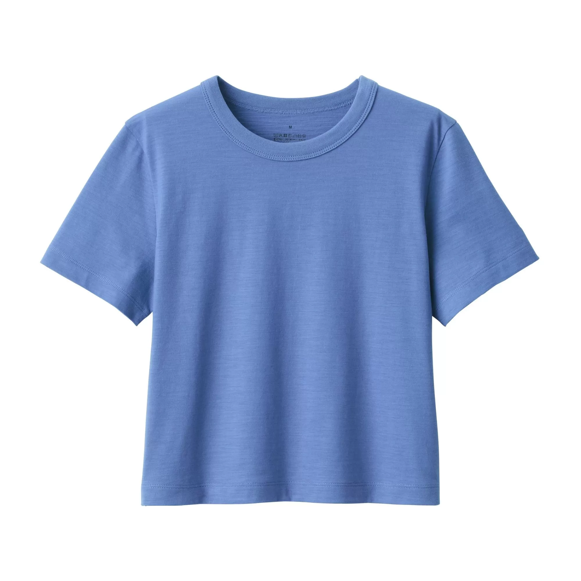 MUJI Women'S Slub Yarn Short Length Short Sleeve T-Shirt Best