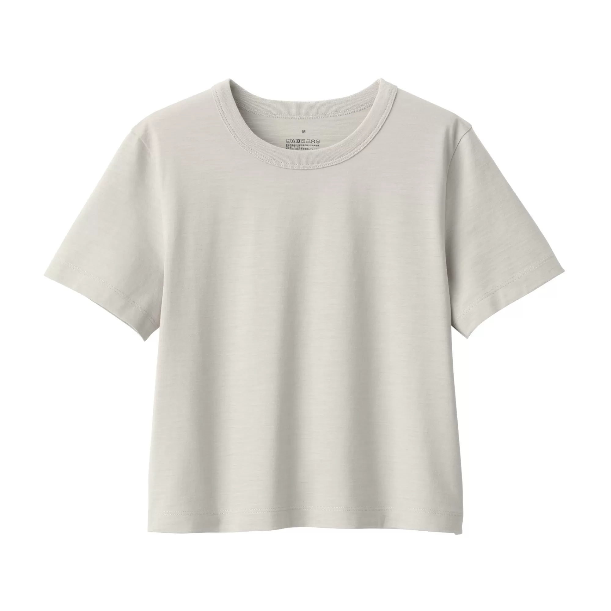 MUJI Women'S Slub Yarn Short Length Short Sleeve T-Shirt Best