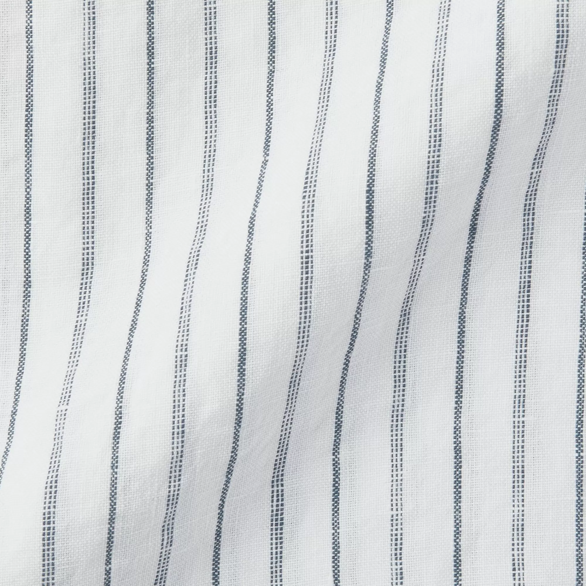 MUJI Women'S Washed Linen Skipper Collar Short Sleeve Striped Dress Off White Stripe Best Sale